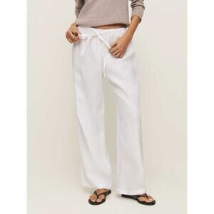 Reformation Olina Linen Pant - M - White